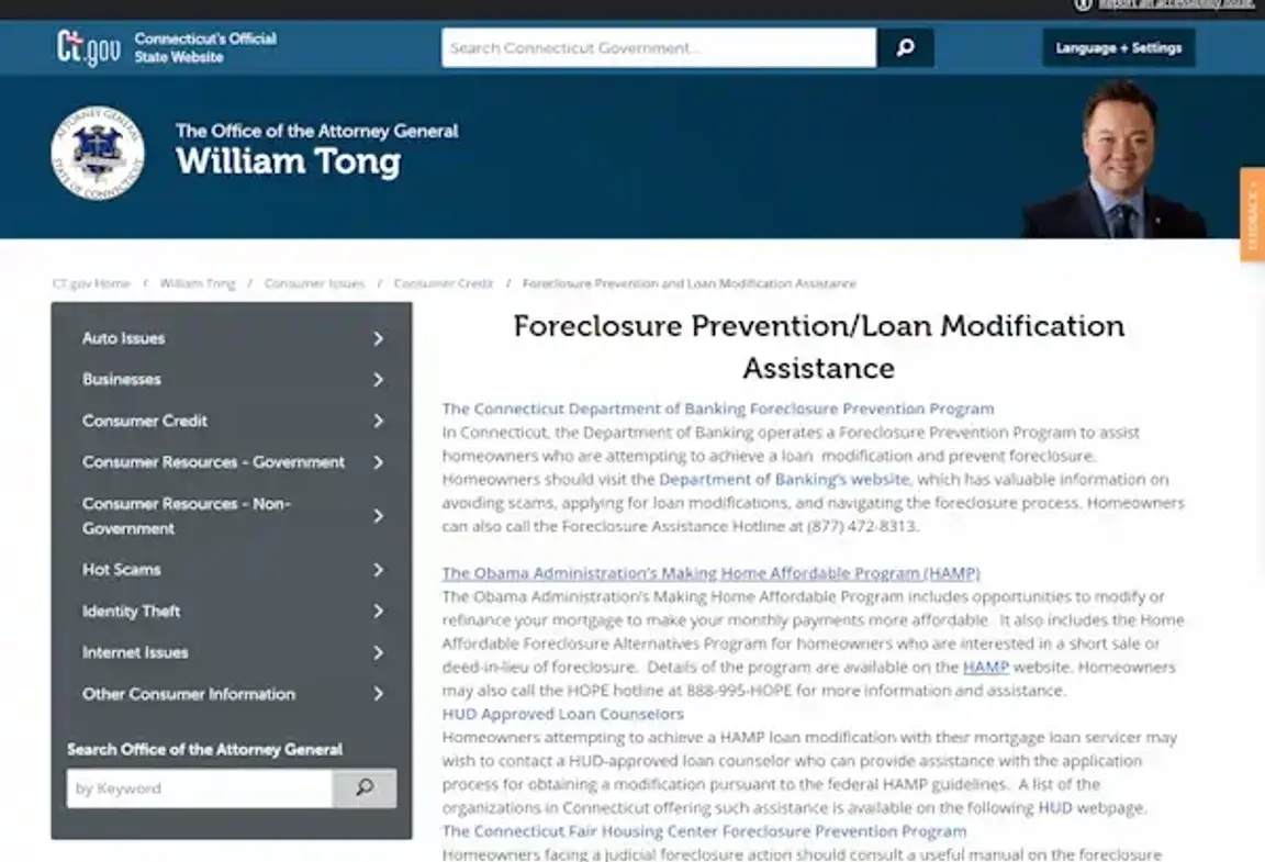 Visit CT Gov if you are Facing Foreclosure In Connecticut